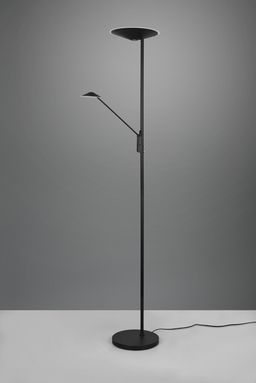 Lampadar Brantford, TRIO, 30x180 cm, 30W/6.5W, 2x SMD LED, metal, negru mat - imagine 7